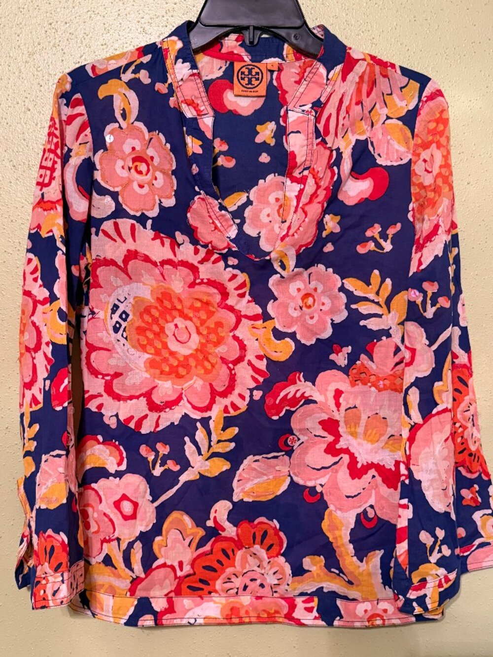 TORY BURCH Ladies Stephanie Tunic Floral Blouse Size 6 Small